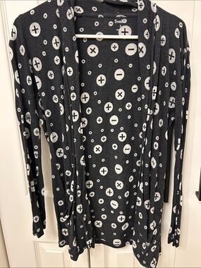 Svaha Black & White Math Teacher Open Cardigan
